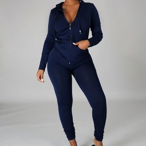 1 LEFT!! You Can Do It Legging Set - Navy